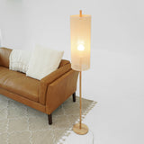 Vialux Floor Lamp - Oak and Natural from Ashcroft Furniture - Luna Furniture