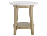 Vida 22″ Round White Marble Top End Table from Steve Silver - Luna Furniture