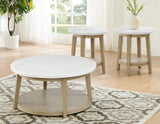Vida 3-Piece Castered Round White Marble Top Table Set from Steve Silver - Luna Furniture