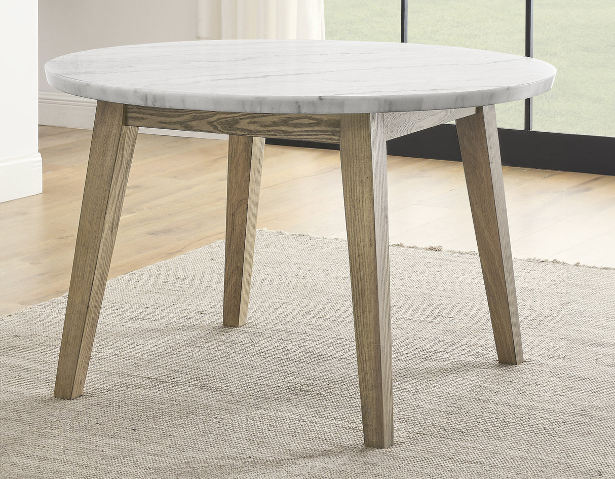 Vida 48″ Round White Marble Dining Table from Steve Silver - Luna Furniture