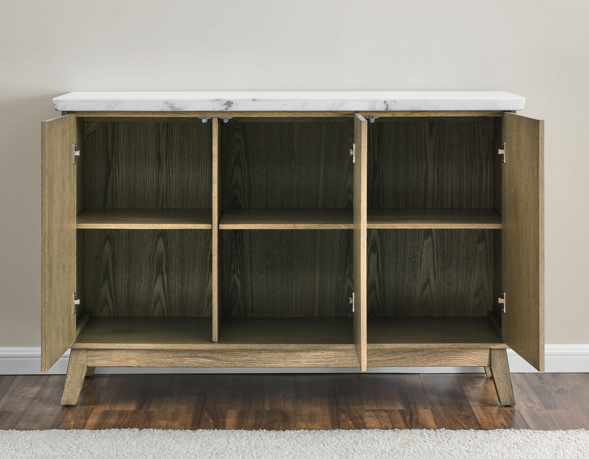 Vida 6-Piece White Marble Dining Set(Table & 4 Side Chairs) from Steve Silver - Luna Furniture