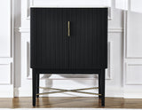 Vida Marble Top WIne Cabinet, Black Finish from Steve Silver - Luna Furniture