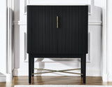 Vida Marble Top WIne Cabinet, Black Finish from Steve Silver - Luna Furniture