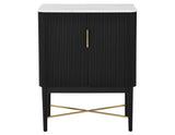 Vida Marble Top WIne Cabinet, Black Finish from Steve Silver - Luna Furniture