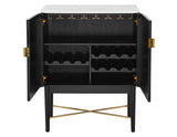 Vida Marble Top WIne Cabinet, Black Finish from Steve Silver - Luna Furniture