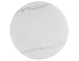 Vida Round 36″ White Marble Top Cocktail Table with Casters from Steve Silver - Luna Furniture