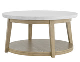 Vida Round 36″ White Marble Top Cocktail Table with Casters from Steve Silver - Luna Furniture