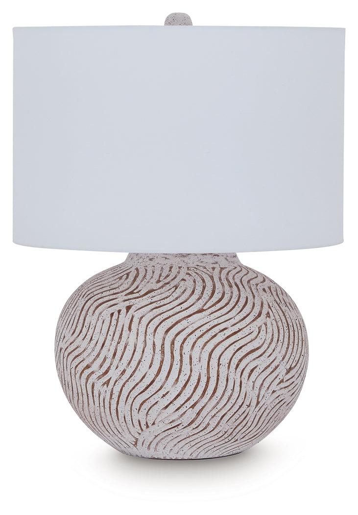 Vien Distressed White Table Lamp from Ashley - Luna Furniture