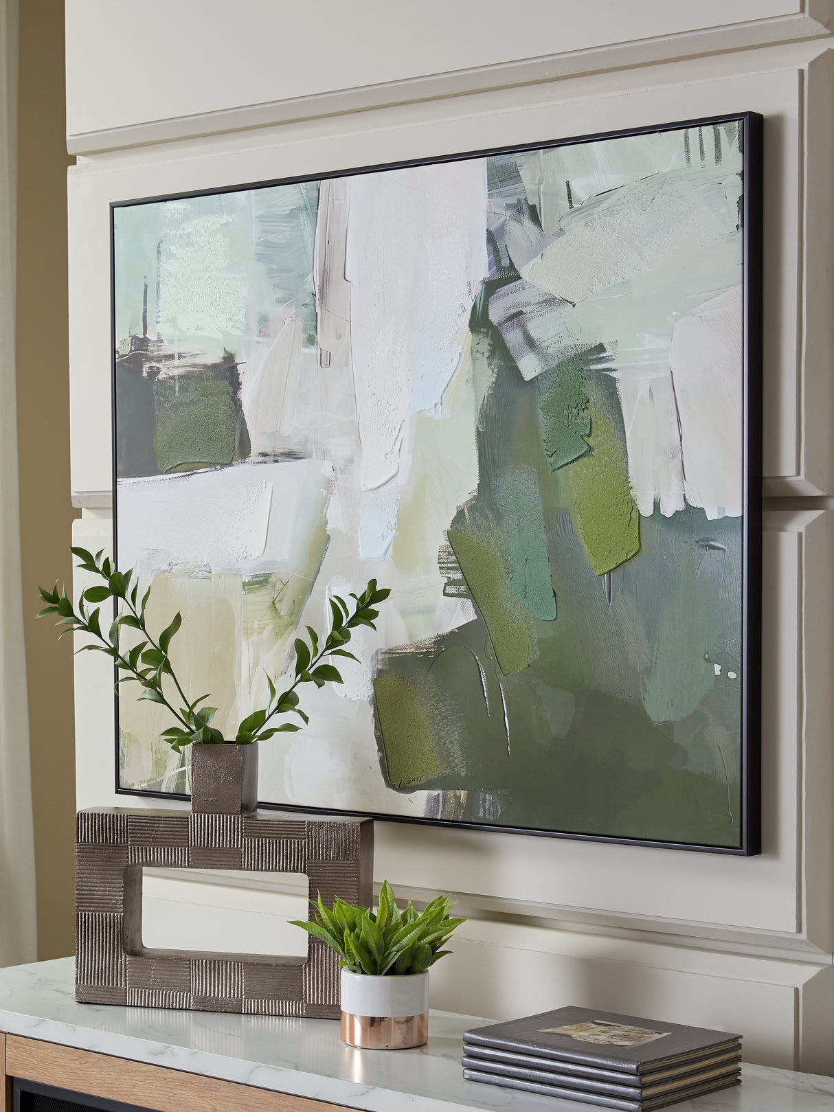 Vinick Green/Gray/White Wall Art from Ashley - Luna Furniture