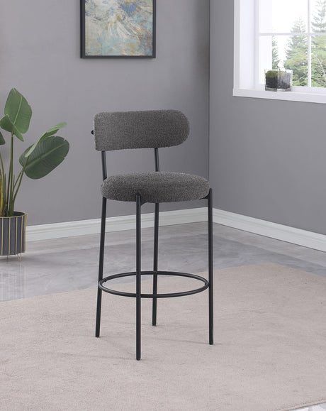 Viola Black Boucle Upholstered Bar Stool, Set of 2 from Coaster - Luna Furniture