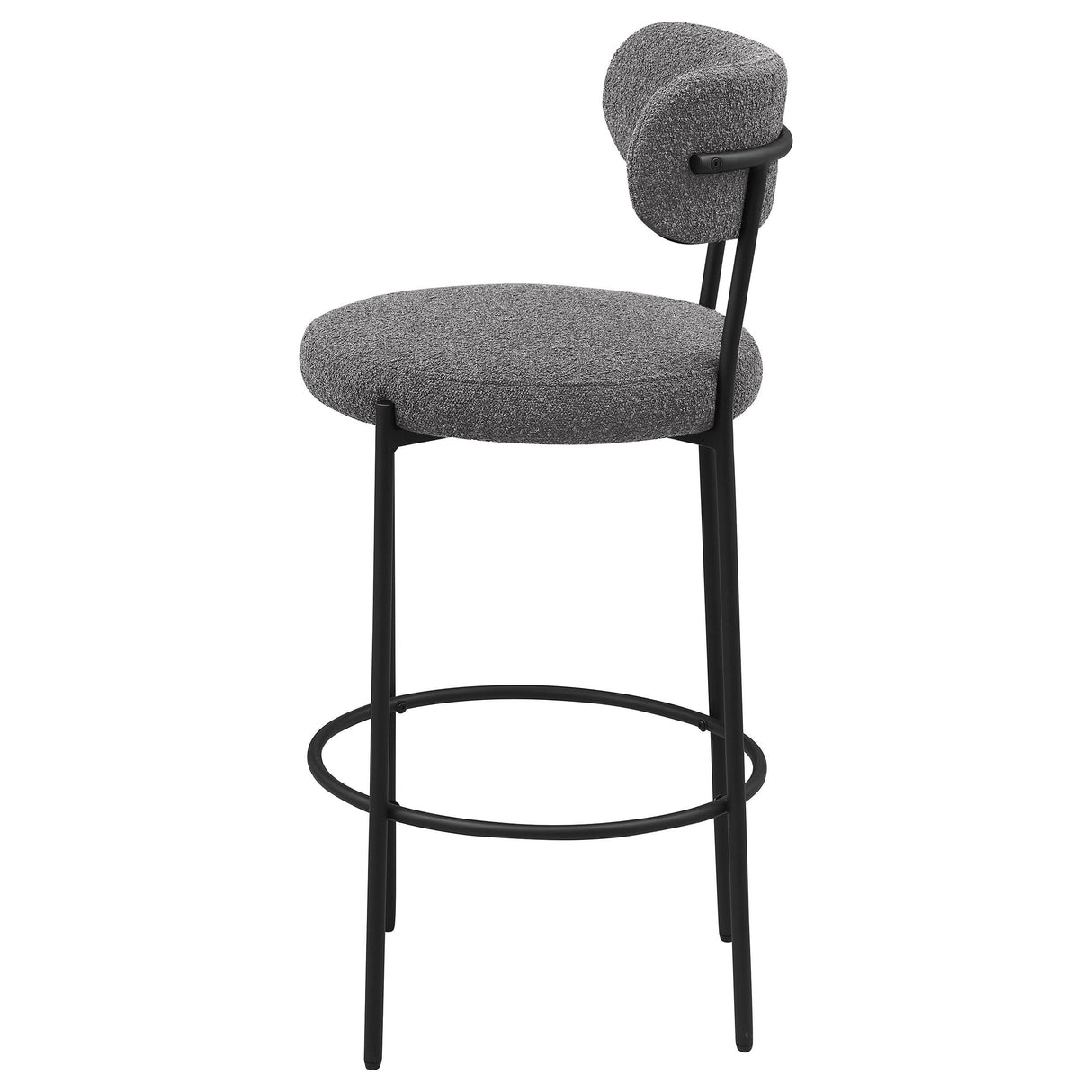 Viola Black Boucle Upholstered Bar Stool, Set of 2 from Coaster - Luna Furniture