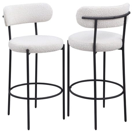 Viola Cream Boucle Upholstered Bar Stool, Set of 2 from Coaster - Luna Furniture
