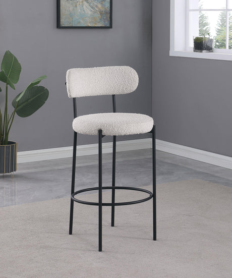 Viola Cream Boucle Upholstered Bar Stool, Set of 2 from Coaster - Luna Furniture