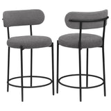 Viola Black Boucle Upholstered Counter Stool, Set of 2 from Coaster - Luna Furniture