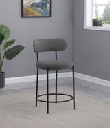 Viola Black Boucle Upholstered Counter Stool, Set of 2 from Coaster - Luna Furniture