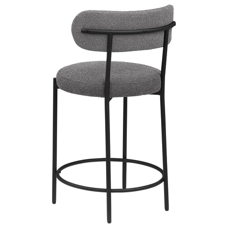 Viola Black Boucle Upholstered Counter Stool, Set of 2 from Coaster - Luna Furniture