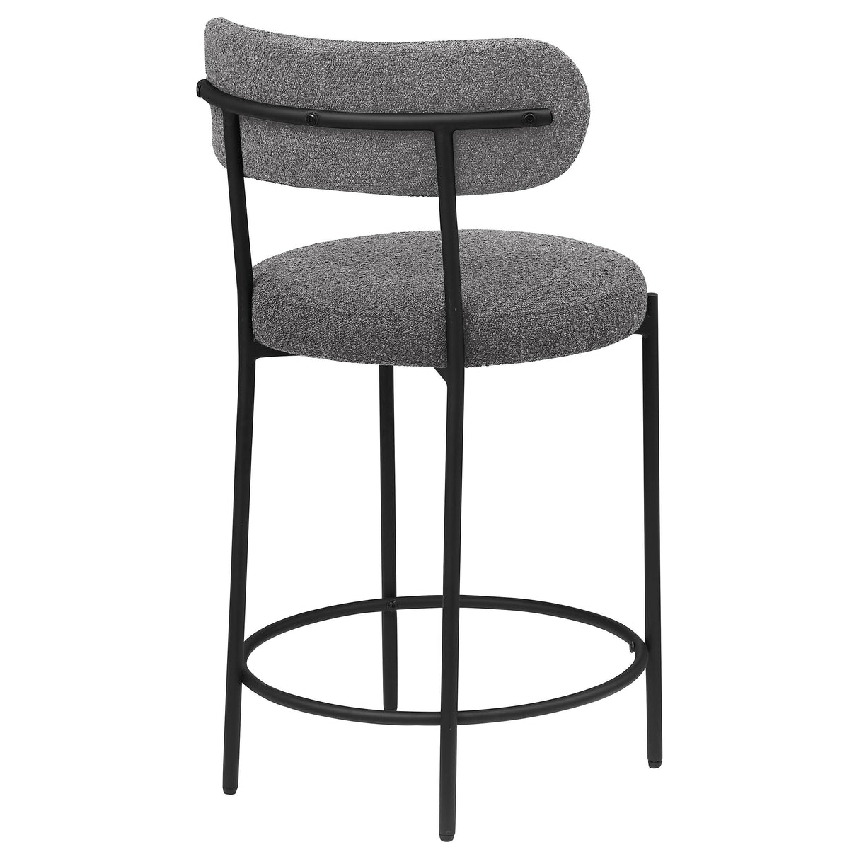 Viola Black Boucle Upholstered Counter Stool, Set of 2 from Coaster - Luna Furniture