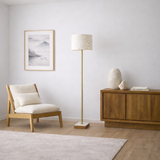 Viora Marble Base Floor Lamp - Dark Brown and White from Ashcroft Furniture - Luna Furniture