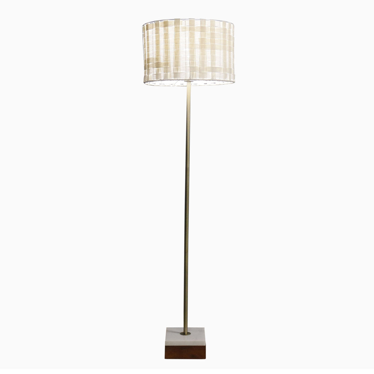 Viora Marble Base Floor Lamp - Dark Brown and White from Ashcroft Furniture - Luna Furniture