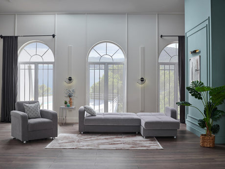 Vision Koopsi Gray Armchair from Bellona - Luna Furniture