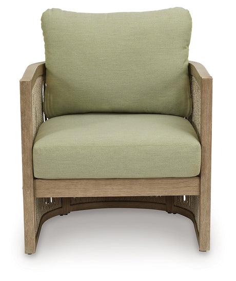 Vision Lane Beige/Green Outdoor Lounge Chair (Set of 2) from Ashley - Luna Furniture