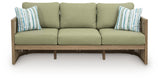 Vision Lane Beige/Green Outdoor Sofa with Cushion from Ashley - Luna Furniture