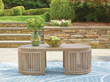 Vision Lane Beige Outdoor Coffee Table from Ashley - Luna Furniture