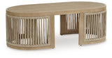 Vision Lane Beige Outdoor Coffee Table from Ashley - Luna Furniture