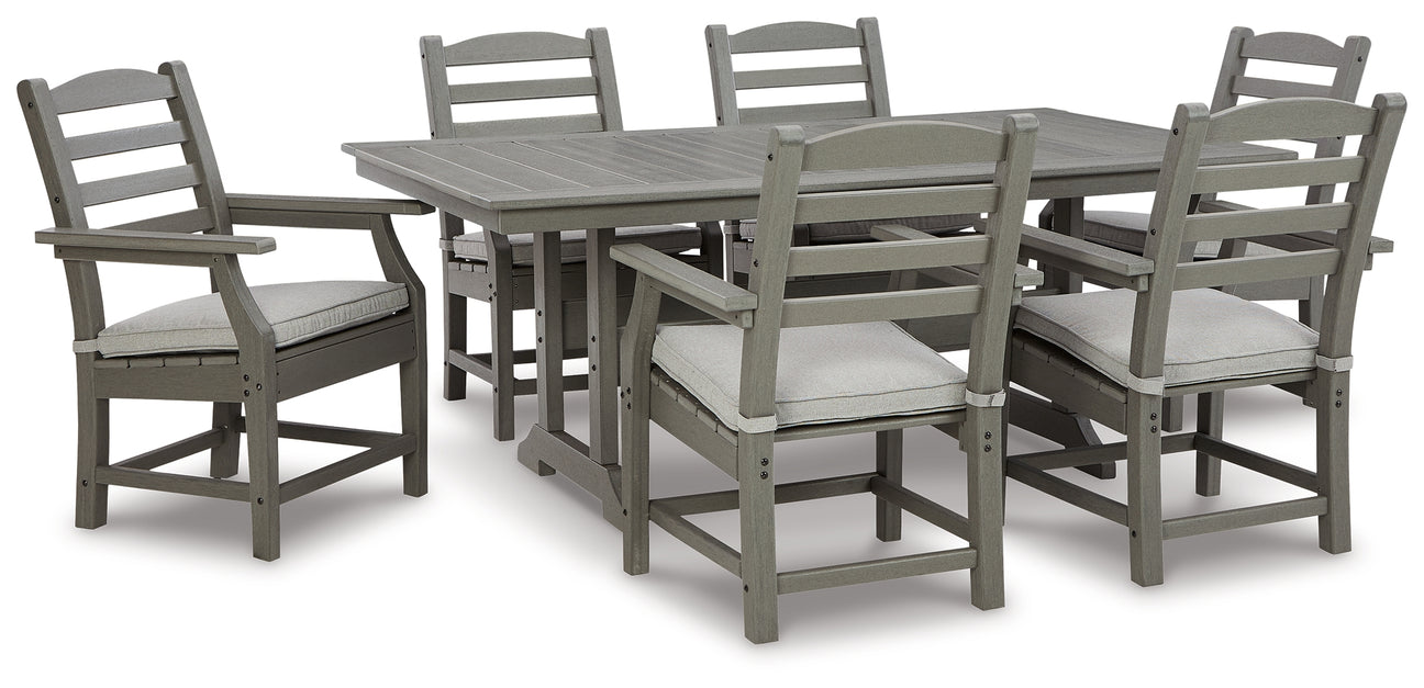 Visola Outdoor Dining Table and 6 Chairs in Gray from Ashley - Luna Furniture