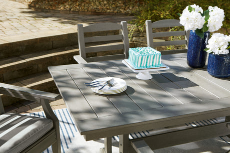 Visola Outdoor Dining Table and 6 Chairs in Gray from Ashley - Luna Furniture