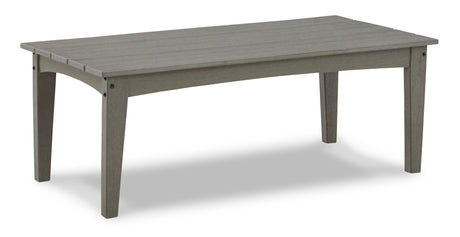Visola Outdoor Loveseat with Coffee Table in Gray from Ashley Furniture - Luna Furniture