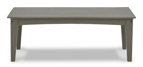 Visola Outdoor Loveseat with Coffee Table in Gray from Ashley Furniture - Luna Furniture
