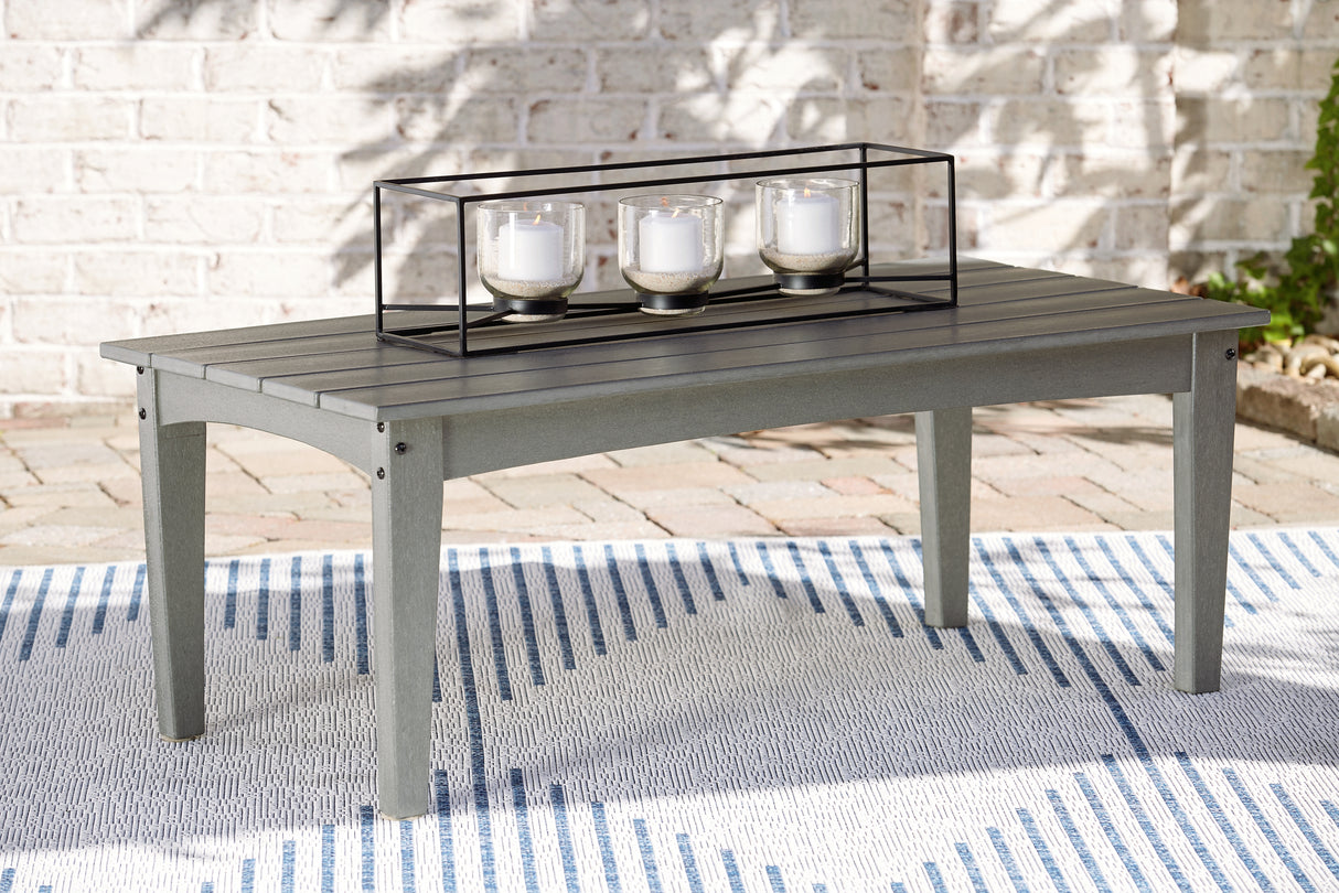 Visola Outdoor Sofa with Coffee Table in Gray from Ashley - Luna Furniture