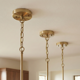Vista Single Pendant Chain Hanging Light with Clear Glass - Satin Brass from Ashcroft Furniture - Luna Furniture