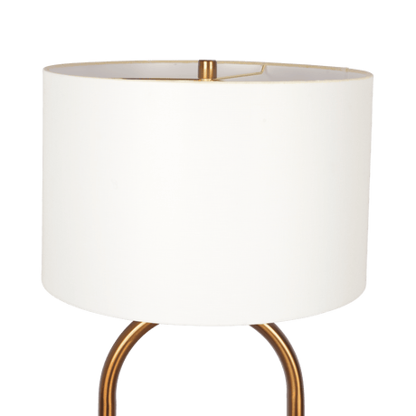 Vivid Brass Ring Base Floor Lamp with Large White Drum Shade from Ashcroft Furniture - Luna Furniture
