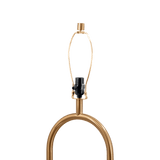 Vivid Brass Ring Base Floor Lamp with Large White Drum Shade from Ashcroft Furniture - Luna Furniture