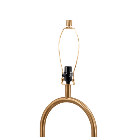 Vivid Brass Ring Base Floor Lamp with Large White Drum Shade from Ashcroft Furniture - Luna Furniture