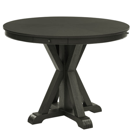 Rylie 48-inch Round Counter Dining Table with 4 Drawers, Black Finish from Steve Silver - Luna Furniture