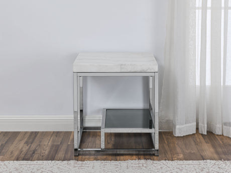 Aston White Marble End Table from Steve Silver - Luna Furniture