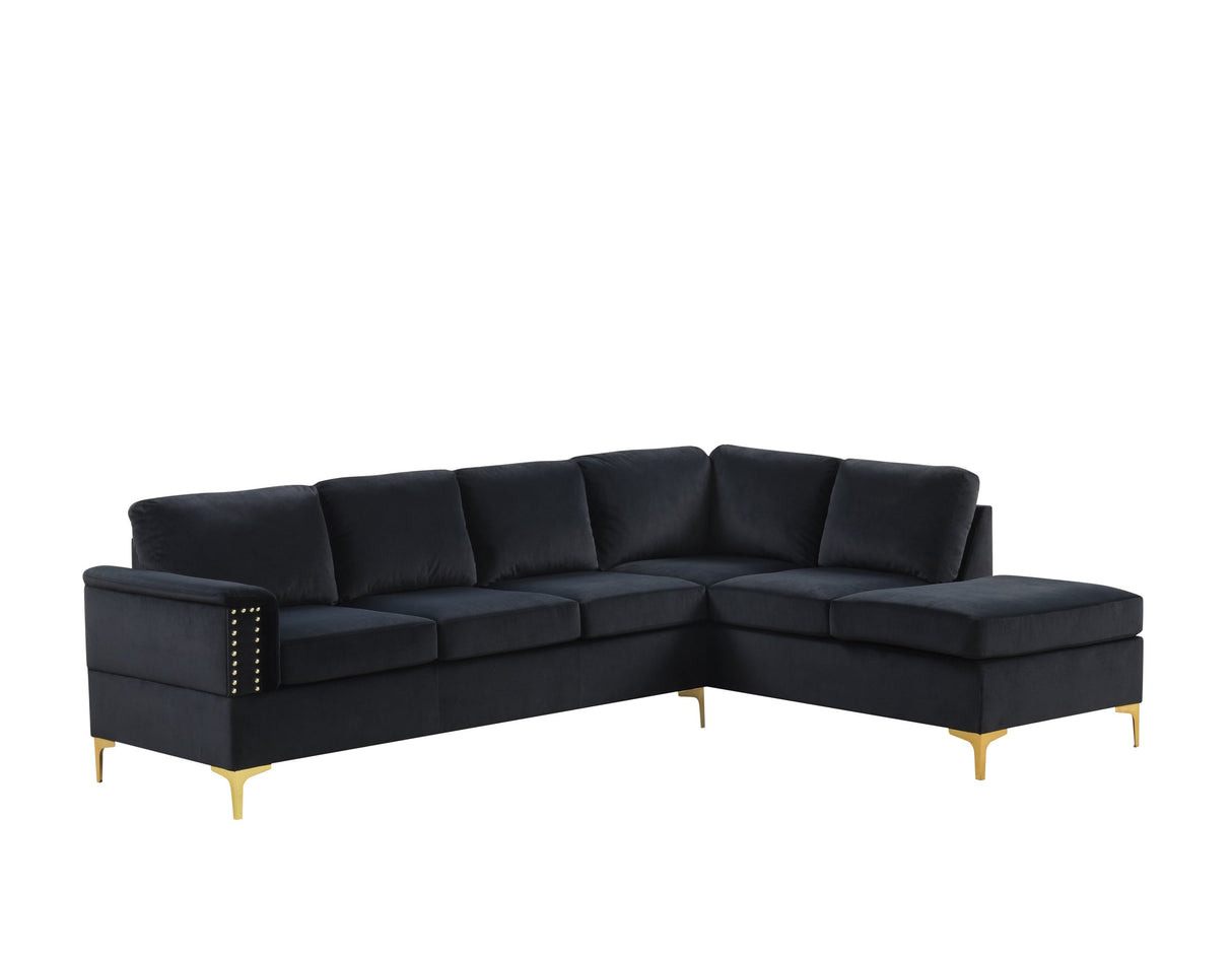 Vogue Black Velvet Sectional from Happy Homes - Luna Furniture