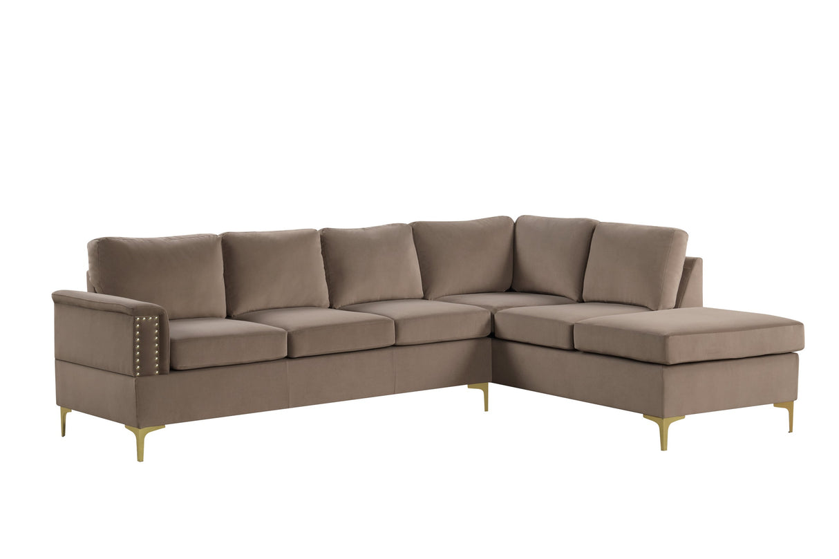 Vogue Latte Velvet Sectional from Happy Homes - Luna Furniture