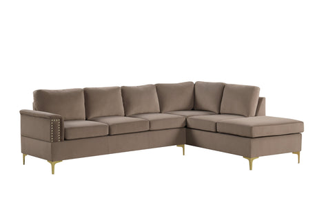Vogue Latte Velvet Sectional from Happy Homes - Luna Furniture