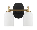 Vortex Two Lights Vanity in Traditional Style for Over Bathroom Mirror Wall Sconce 12.25"W × 10.125"H × 5.5"E With White Frosted Glass from Midinmod - Luna Furniture