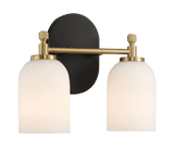 Vortex Two Lights Vanity in Traditional Style for Over Bathroom Mirror Wall Sconce 12.25"W × 10.125"H × 5.5"E With White Frosted Glass from Midinmod - Luna Furniture