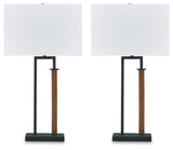 Voslen Black/Brown Table Lamp from Ashley - Luna Furniture
