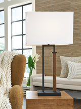 Voslen Black/Brown Table Lamp from Ashley - Luna Furniture