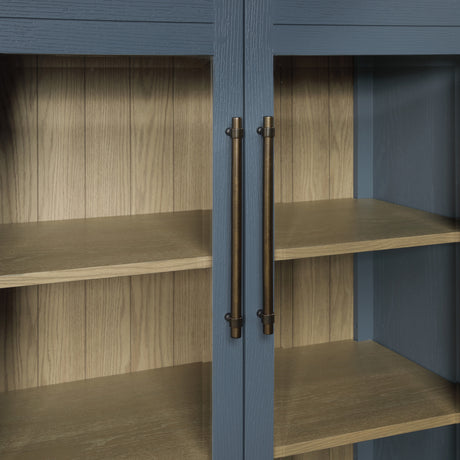 Magnolia Dusty Blue Curio with Weathered Sand Interior from Steve Silver - Luna Furniture