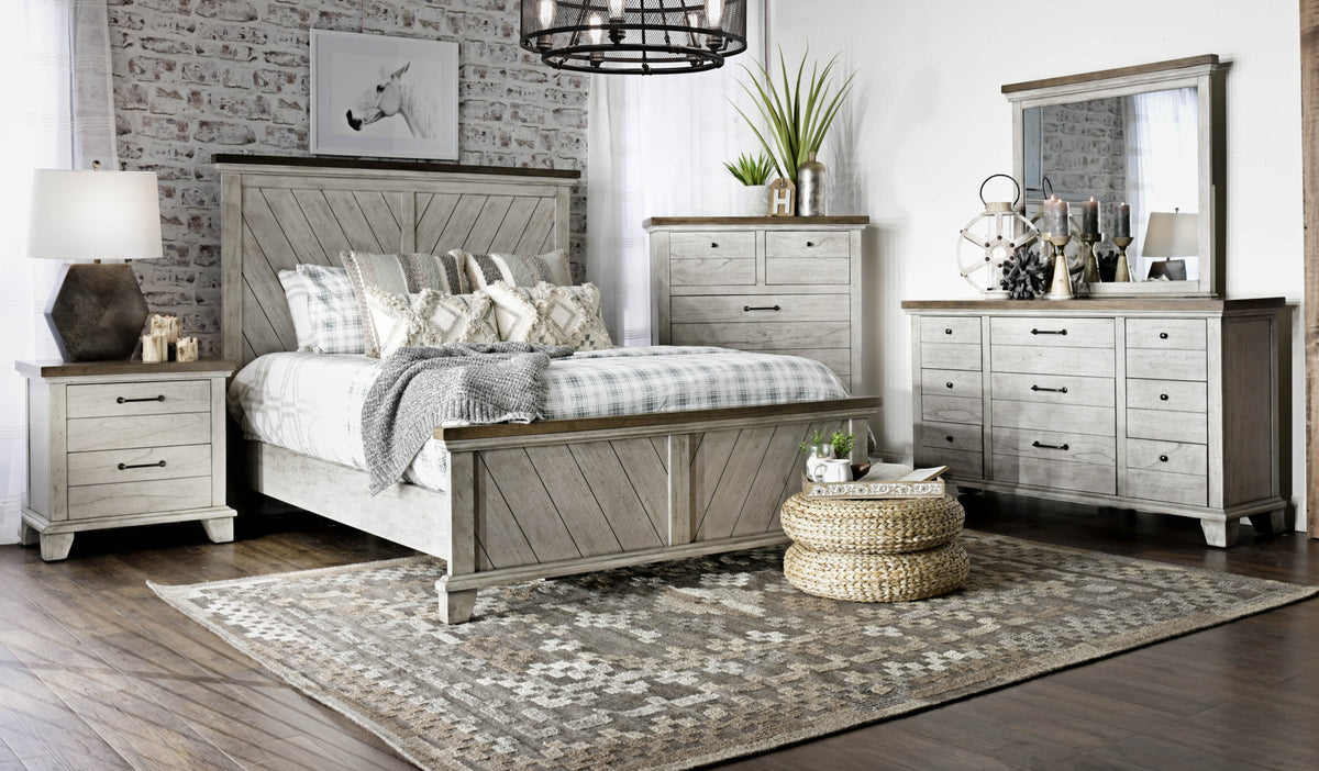 Bear Creek White/Smoke Queen Bed from Steve Silver - Luna Furniture