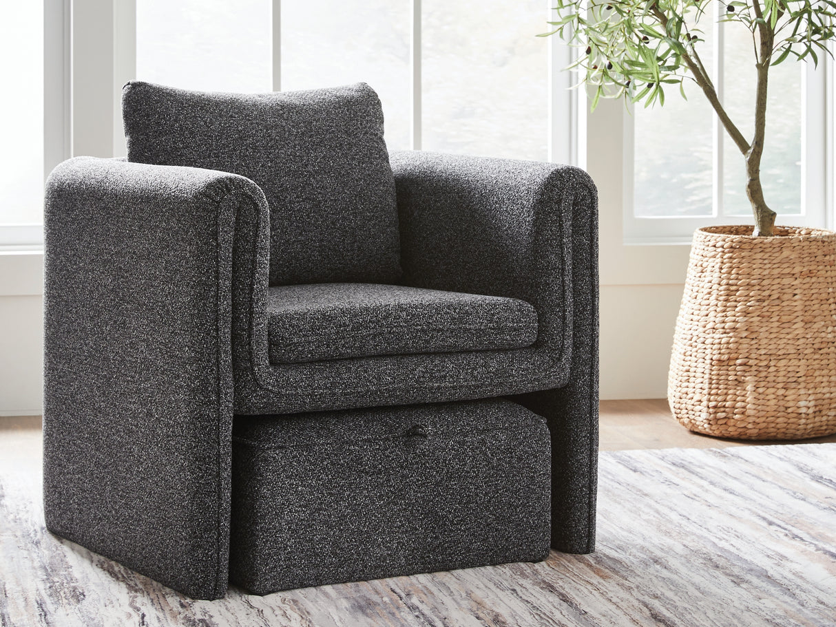 Vreni Charcoal/Black Accent Chair from Ashley - Luna Furniture