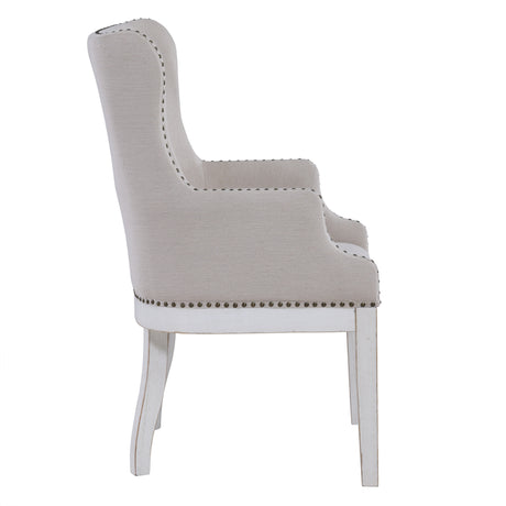 Warren White/Gray Dining Arm Chair, Set of 2 from Steve Silver - Luna Furniture